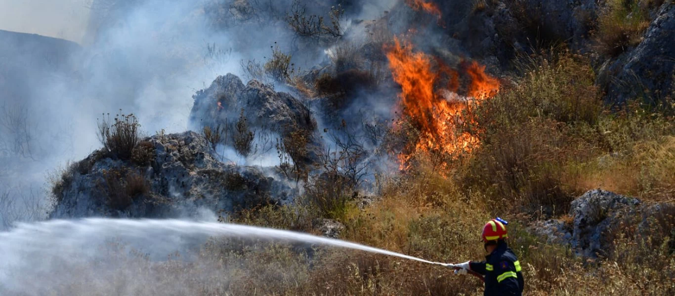 Φωτιά ξέσπασε σε αποθήκη στον Ωρωπό - Και ελικόπτερο στην μάχη για την κατάσβεση